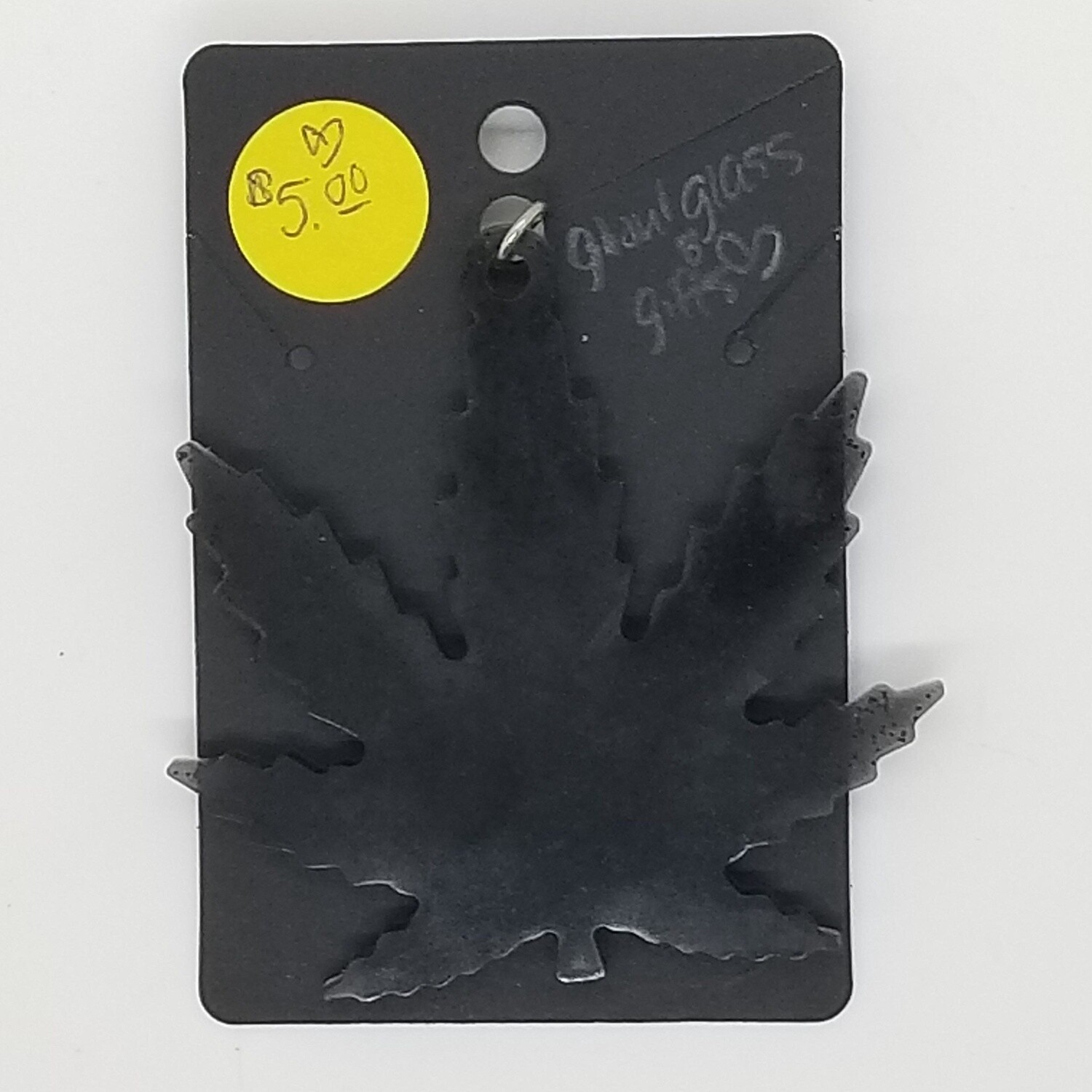 Black Leaf Resin Keychain