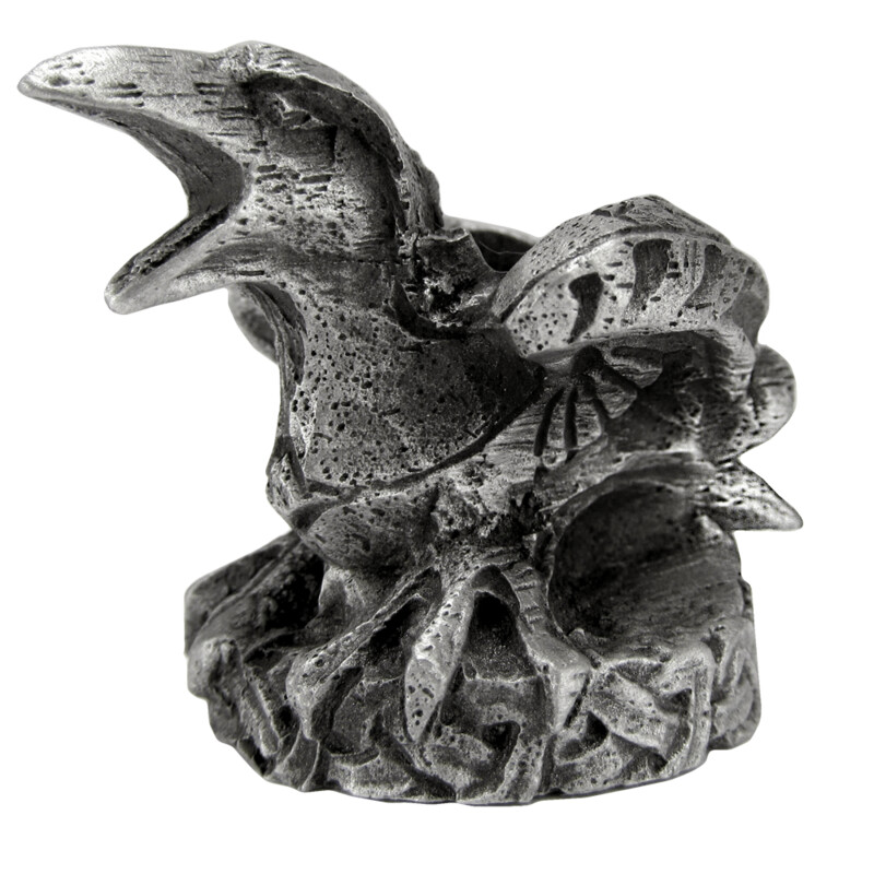 Mini Pewter Raven Candle Holder