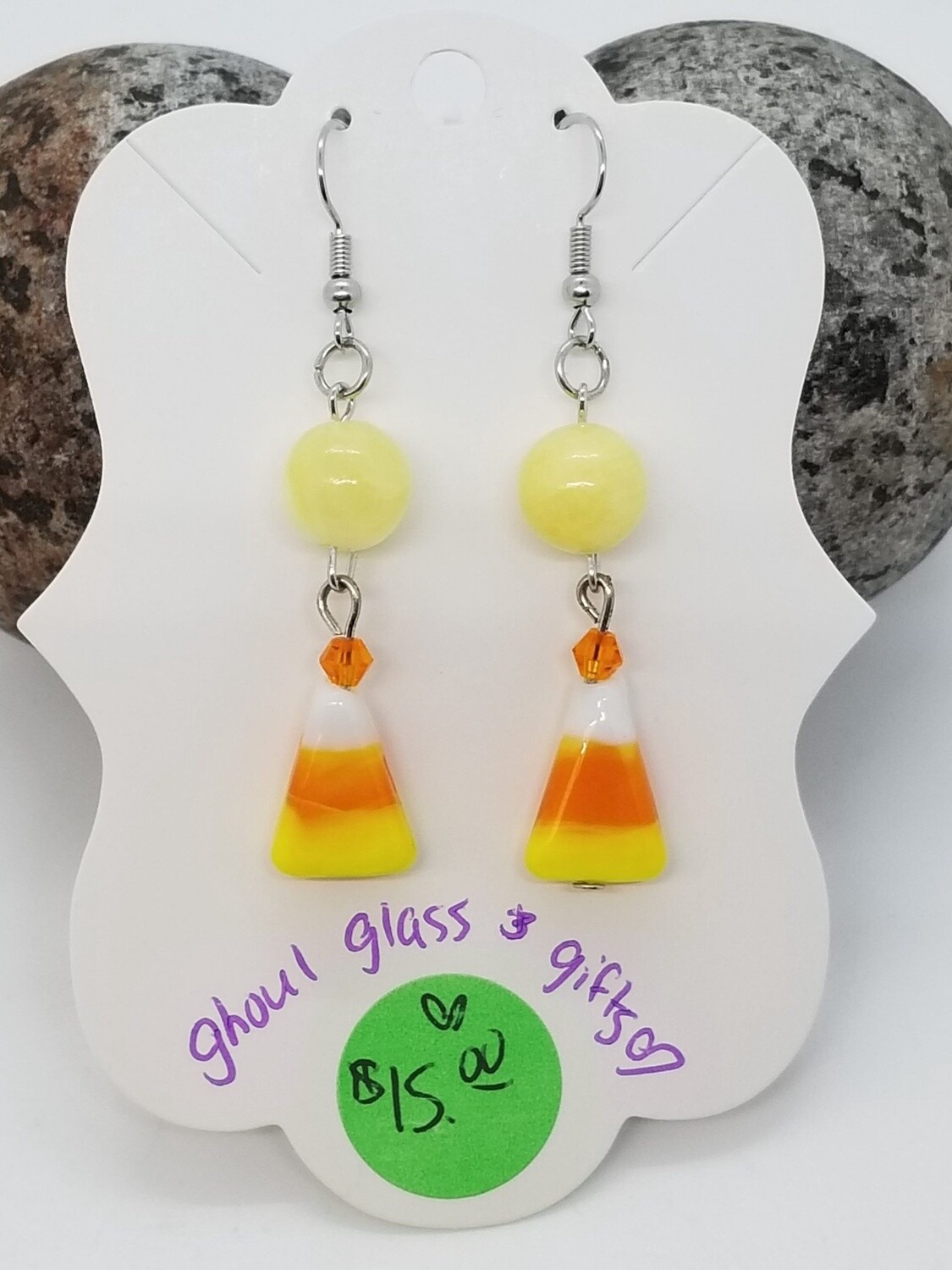 Yellow Candy Corn Earrings