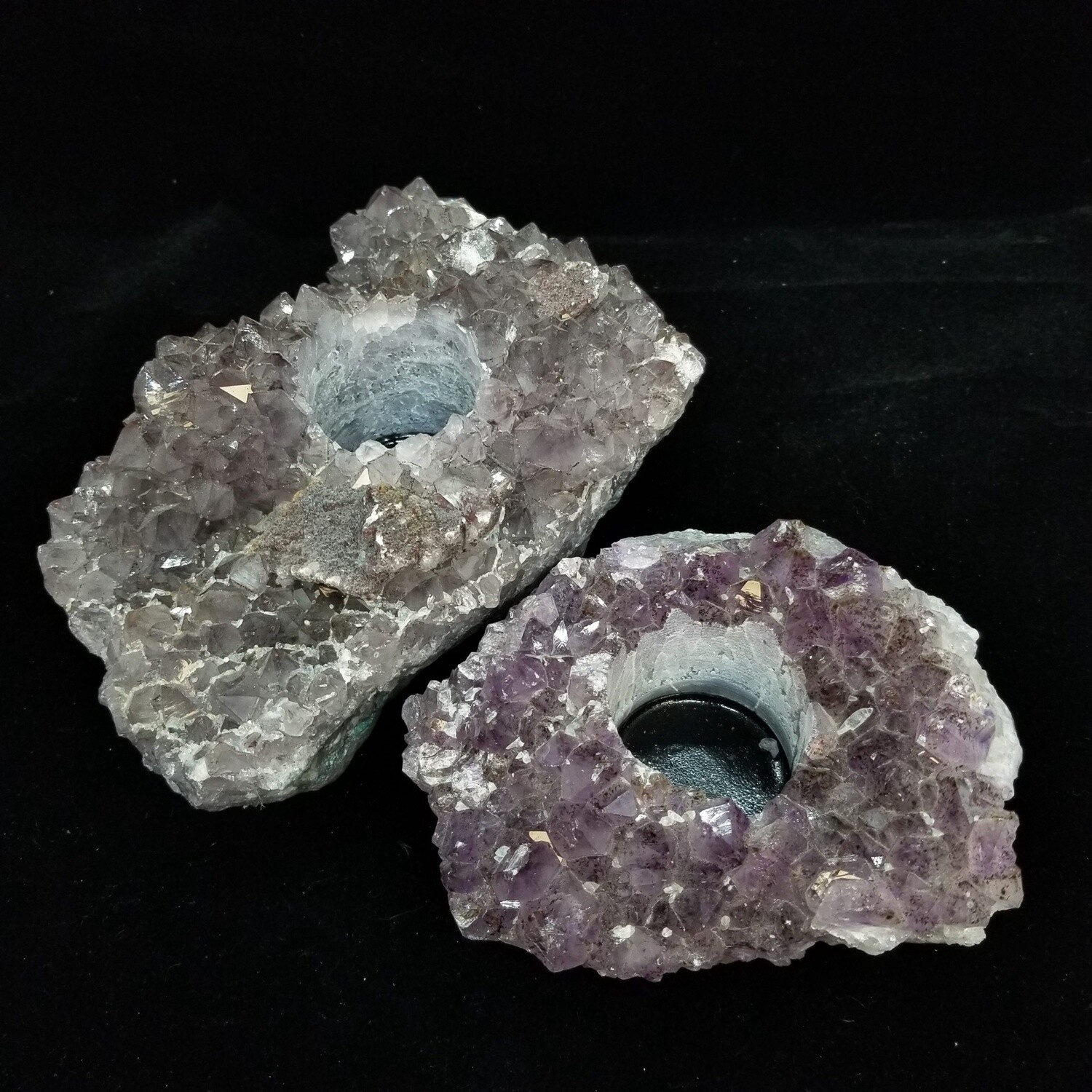 Amethyst Druze Candleholders