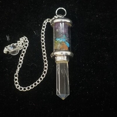Faceted Crystal Pendulum w/ Crystal Chips