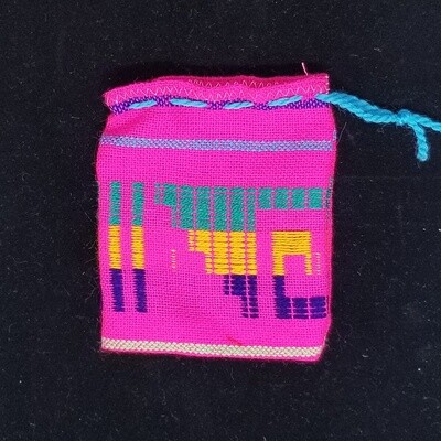 Woven Pink Cotton Pouch