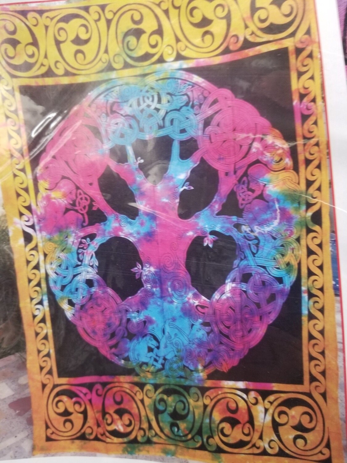 Celtic Tree Tie Dye Tapestry