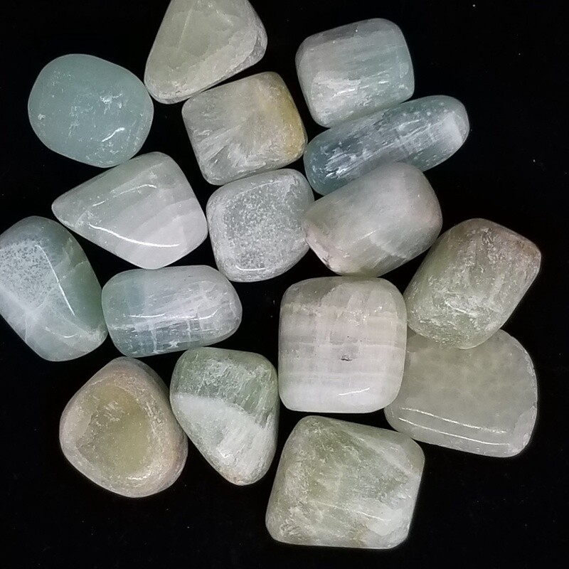Green Calcite, tumbled