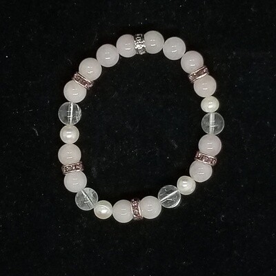 Rose Quartz and Pearl Bracelet