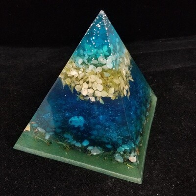 Blue Orgonite Pyramid