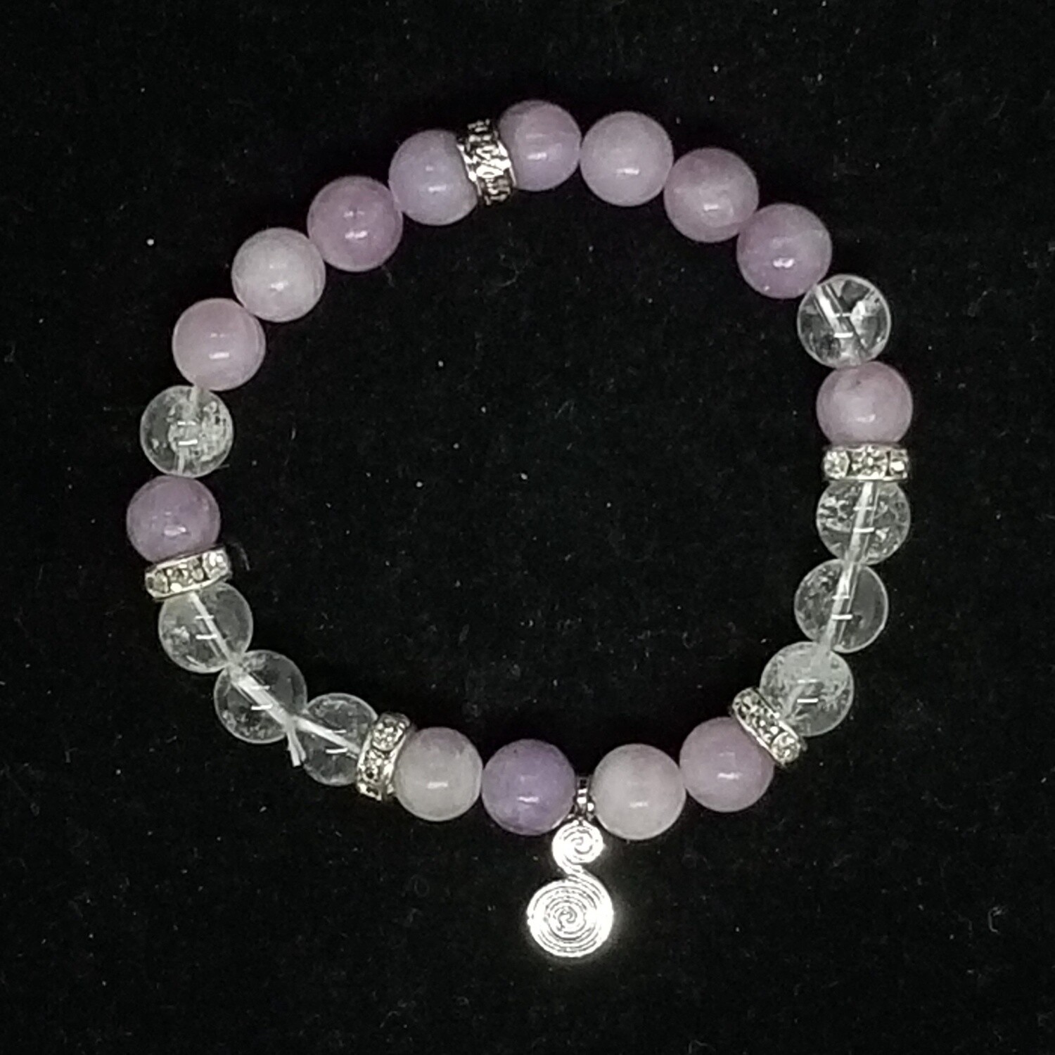 Lepidolite Quartz Spiral Bracelet