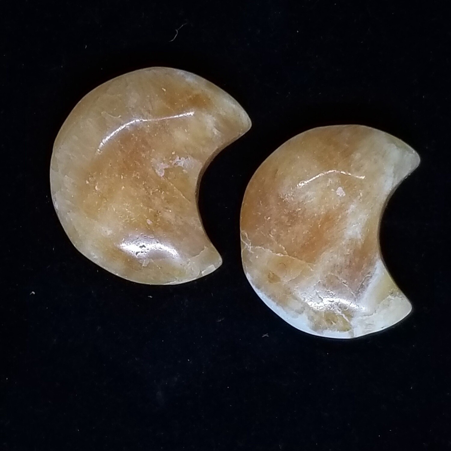 Orange Calcite Crescent Moons