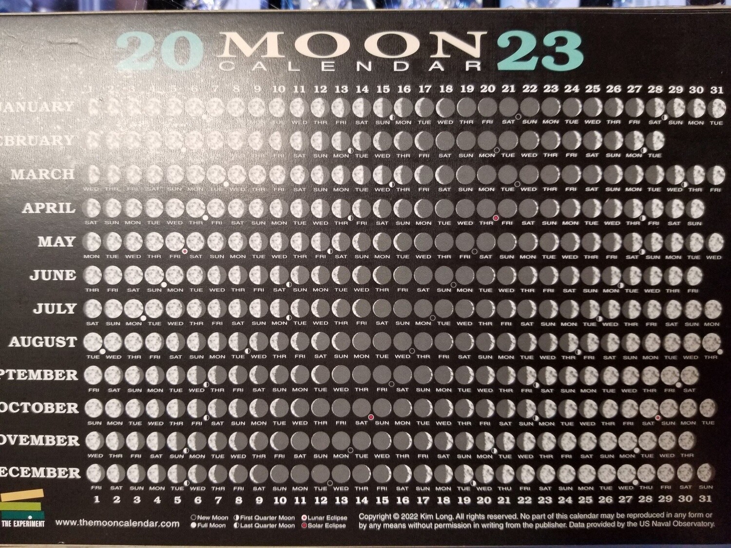 2023 Moon Calendar Card by Kim Long