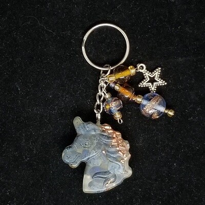 Lapis Lazuli Unicorn Keychain