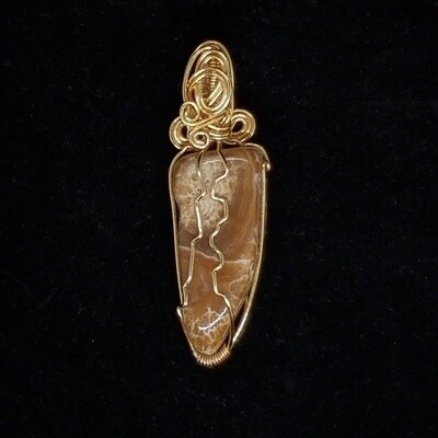 #10 Gold-Wrapped Stone Pendant