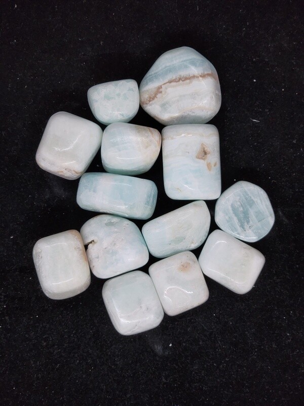 Blue Calcite, tumbled