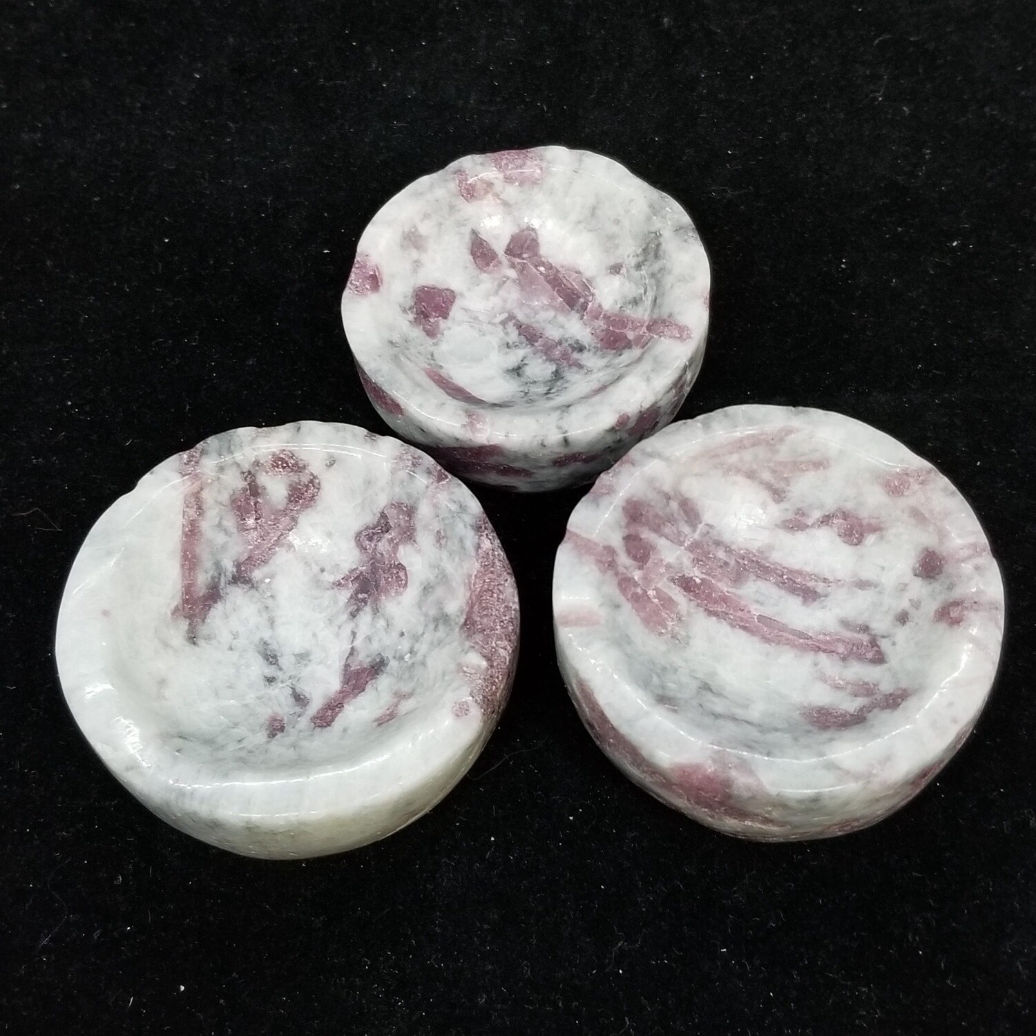 Pink Tourmaline Offering Bowls