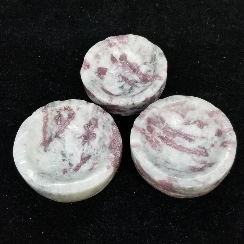 Pink Tourmaline Offering Bowls