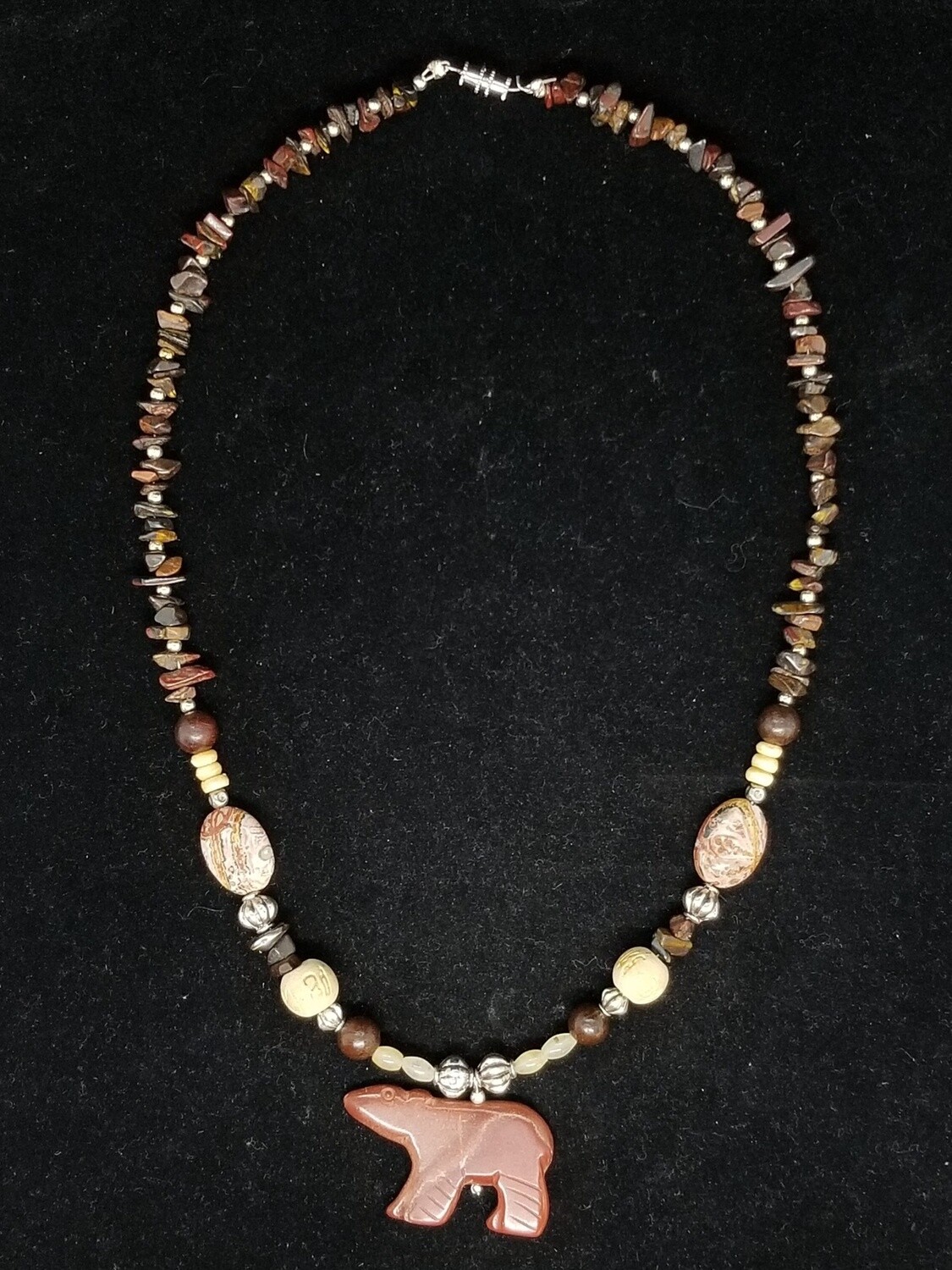 Red Jasper Bear Necklace