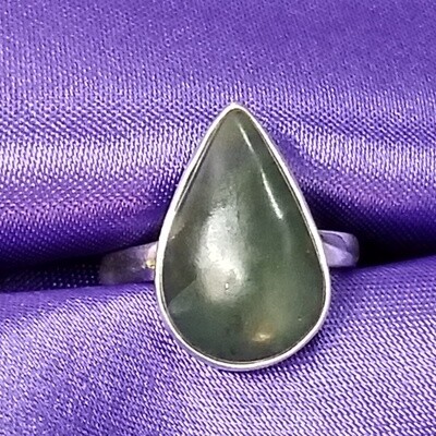 Pear-Shaped Nephrite Jade Ring
