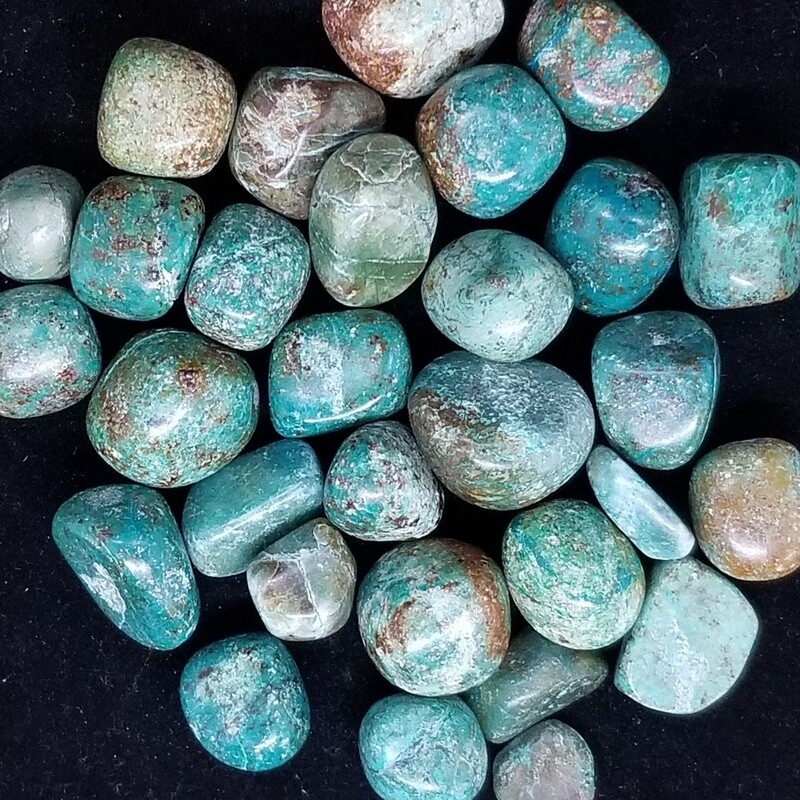 Chrysocolla, tumbled