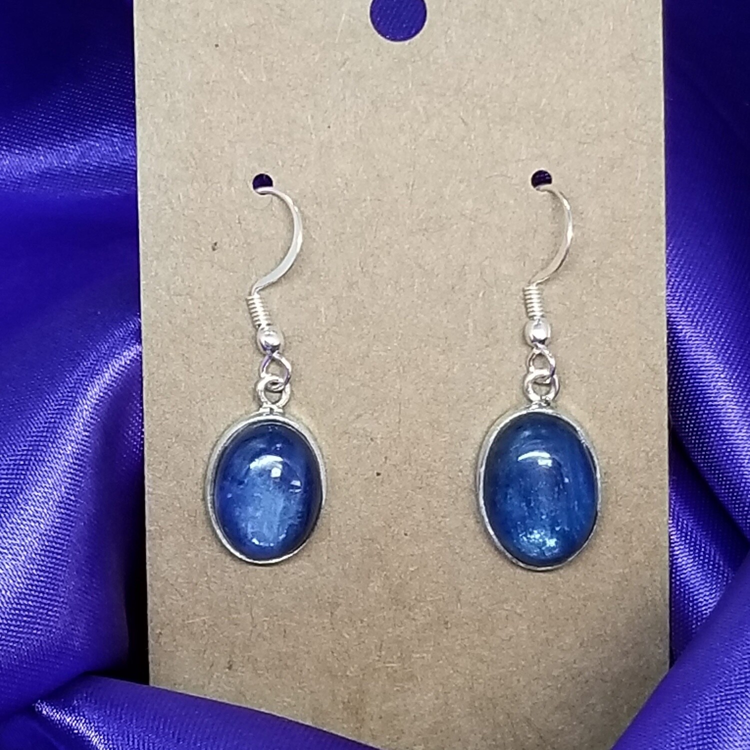 Oval Kyanite Silver Earrings