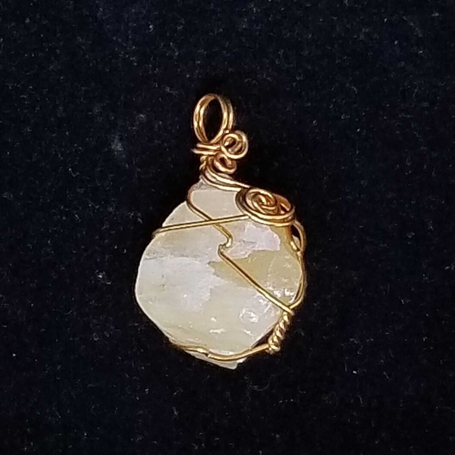 #15 Copper-Wrapped Orange Calcite Pendant