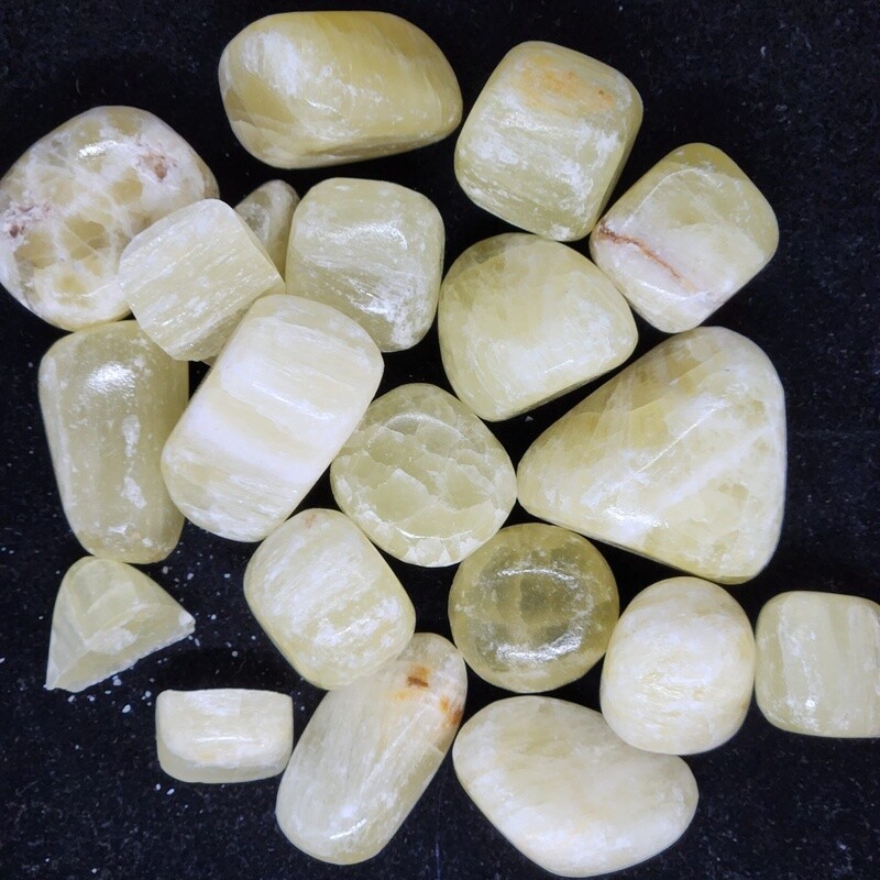 Lemon Calcite, tumbled