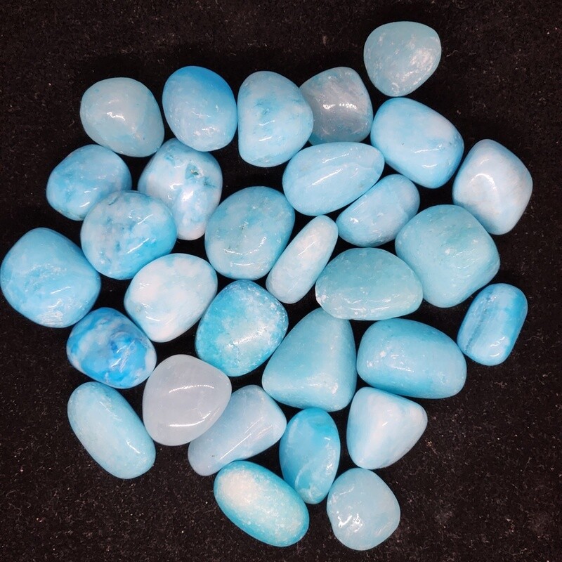 Blue Aragonite, tumbled