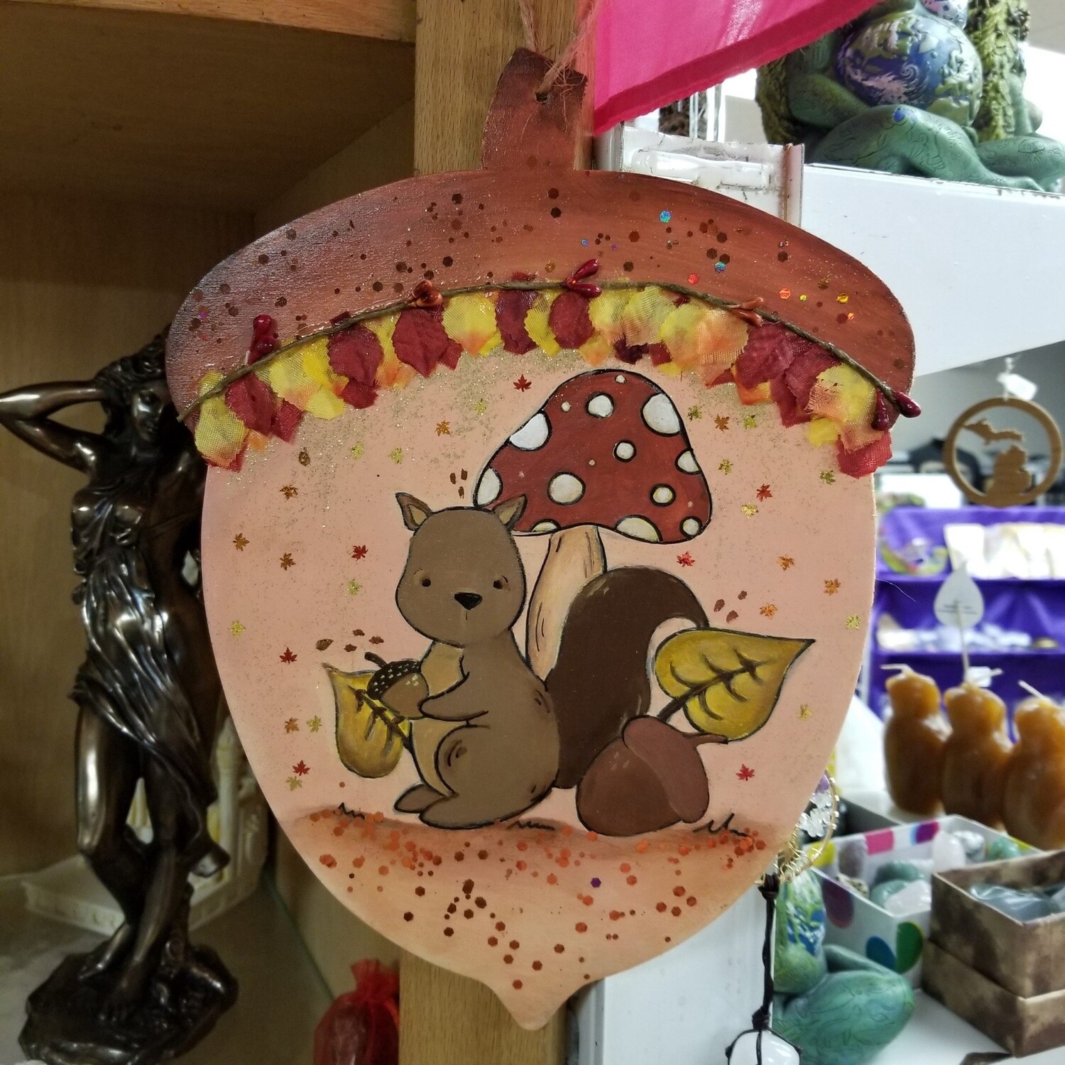 Hand-Painted Squirrel Plaque