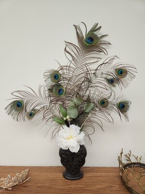 Peacock Vase Arrangement
