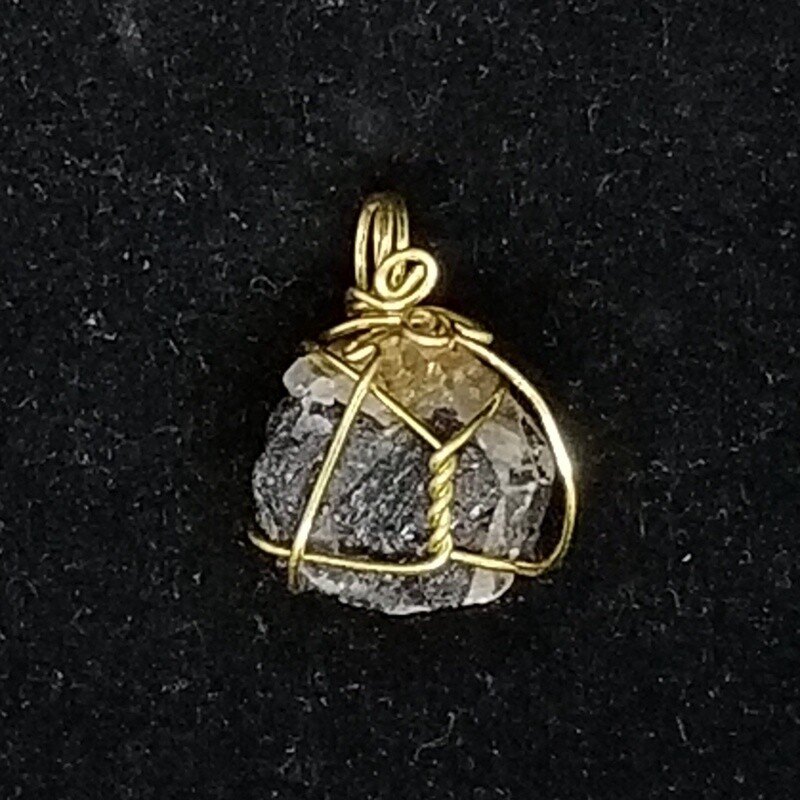 #4 Gold-Wrapped Tourmaline Quartz Pendant