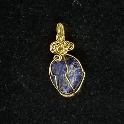 #5 Gold-Wrapped Sodalite Pendant