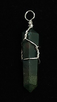 Wire Wrapped Bloodstone Pendant