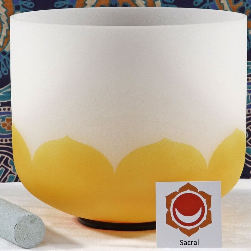 Frosted Quartz Crystal Singing Bowl: Sacral Chakra