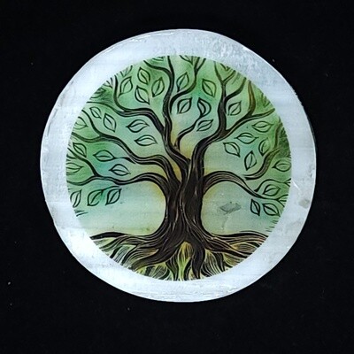 Tree of Life Selenite Plate