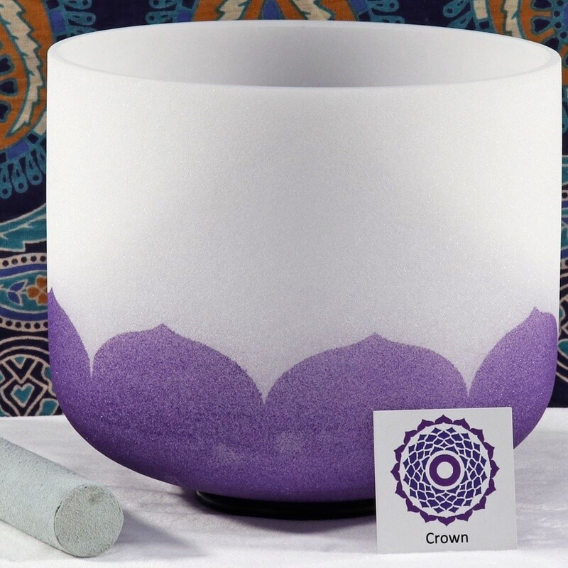 Frosted Quartz Crystal Singing Bowl: Crown Chakra