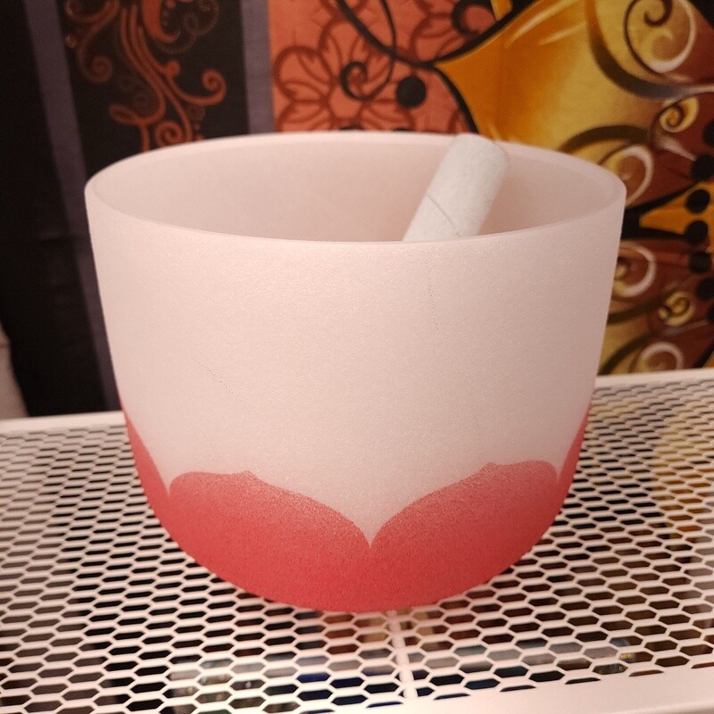 Frosted Quartz Crystal Singing Bowl: Root Chakra