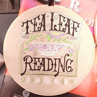 Tea Leaf Reading Embroidered Hanging