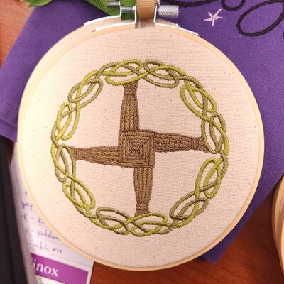 Brigid's Cross Embroidered Hanging
