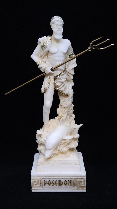 Poseidon in Alabaster & Gold