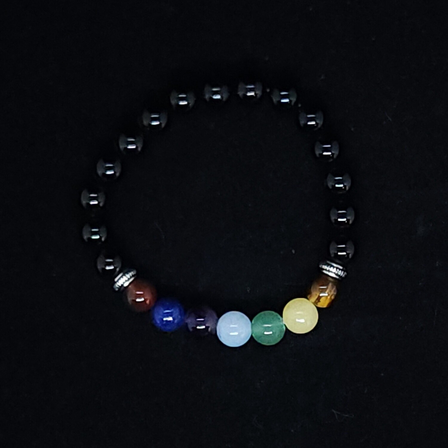 7 Chakra Onyx Bracelet