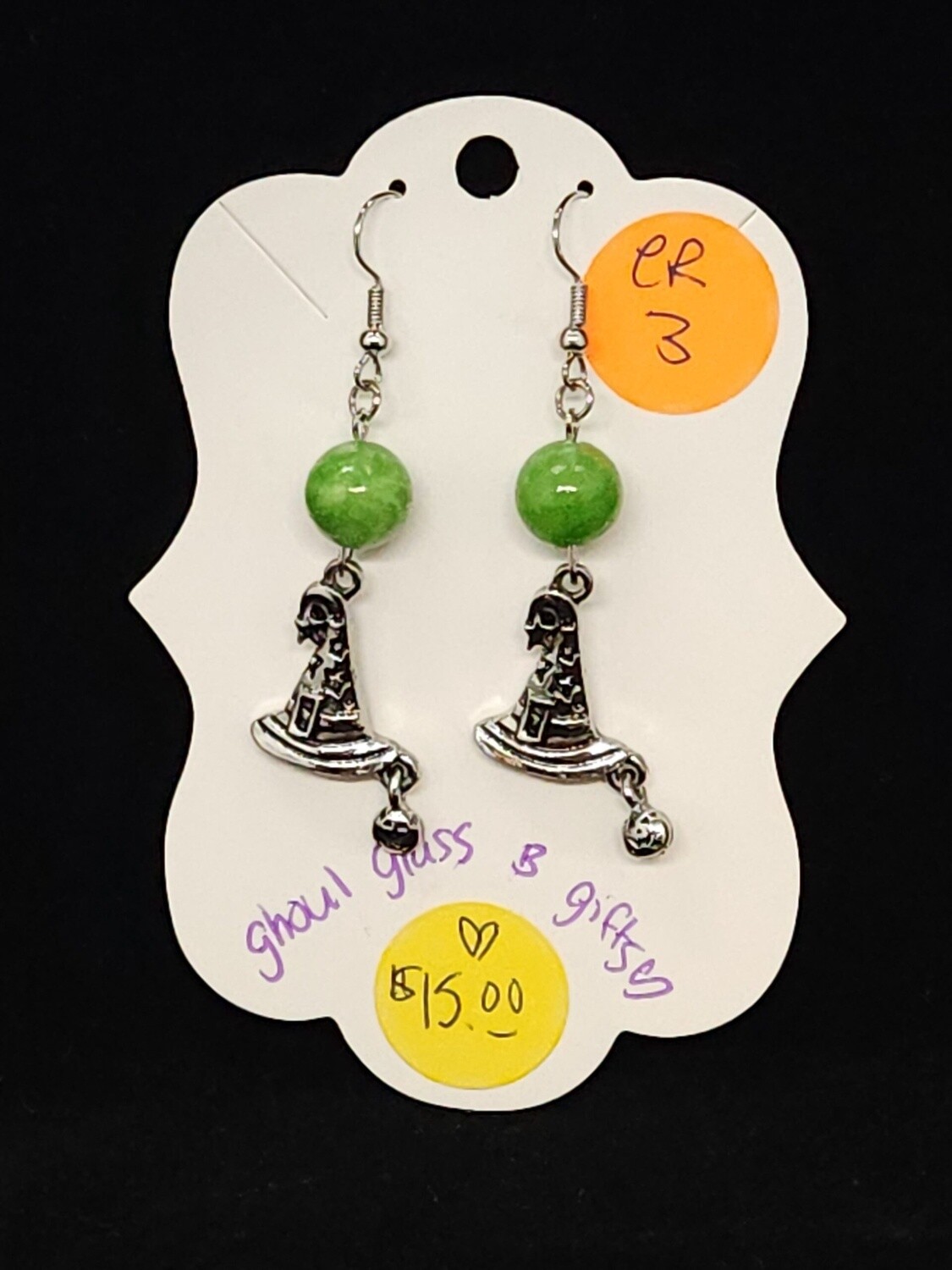 Lime Witch Hat Earrings (ER2)