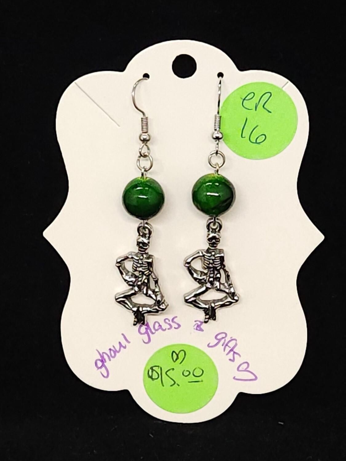 Green Skeleton Earrings (ER16)