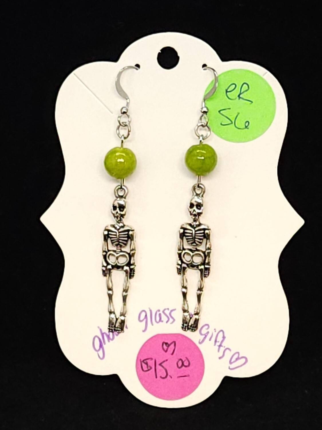 Lime Skeleton Earrings (ER56)