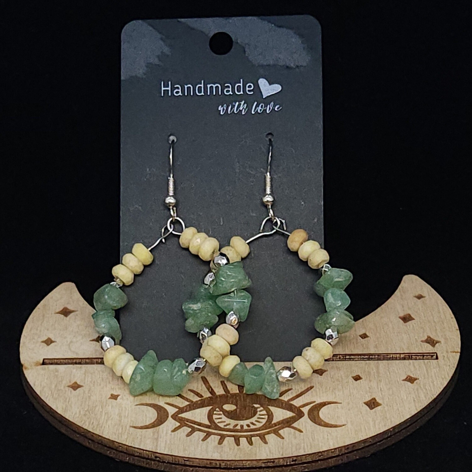 Aventurine Hoop Earrings