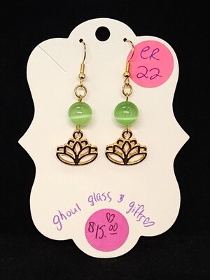 Lime Lotus Earrings (ER22)