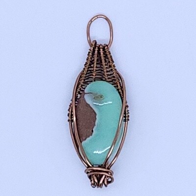 Chrysoprase Wire-Wrapped Pendant