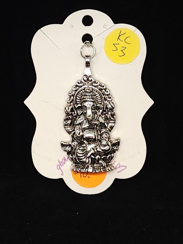 Silver Ganesh Keychain (KC53)