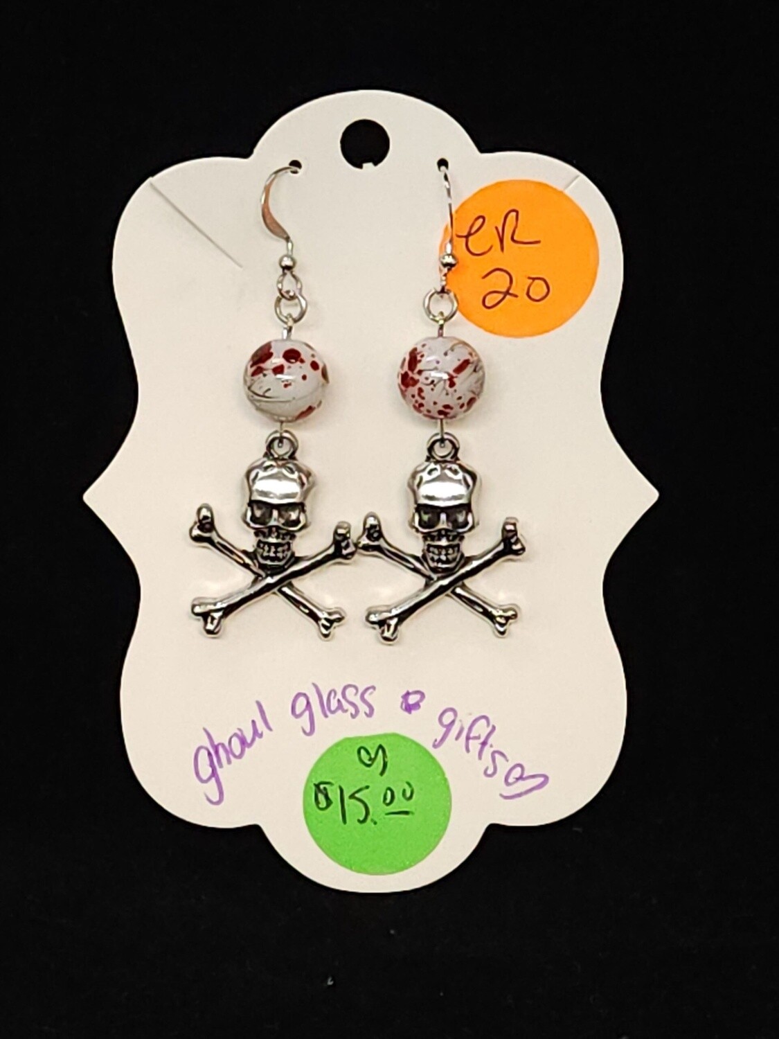 Bloody Skull & Crossbones Earrings (ER20)