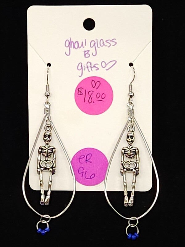 Blue Skeleton Teardrop Earrings (ER96)