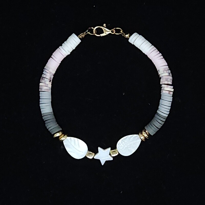 Pink Gray Stars Bracelet