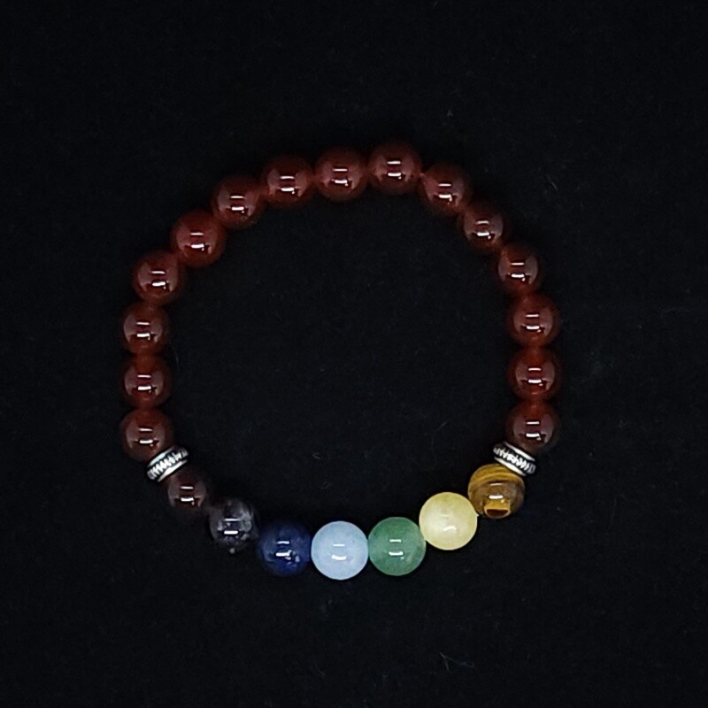 7 Chakra Carnelian Bracelet
