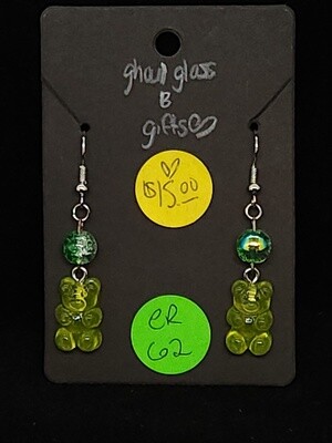 Green Gummy Bear Earrings (ER62)